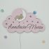 Lampa de veghe fete ursulet pe luna - roz pal