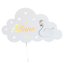 Lampa de veghe alba cu lebada alb-bej
