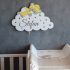 Lampa de veghe personalizata cu nume si ursulet pe nor galben-gri