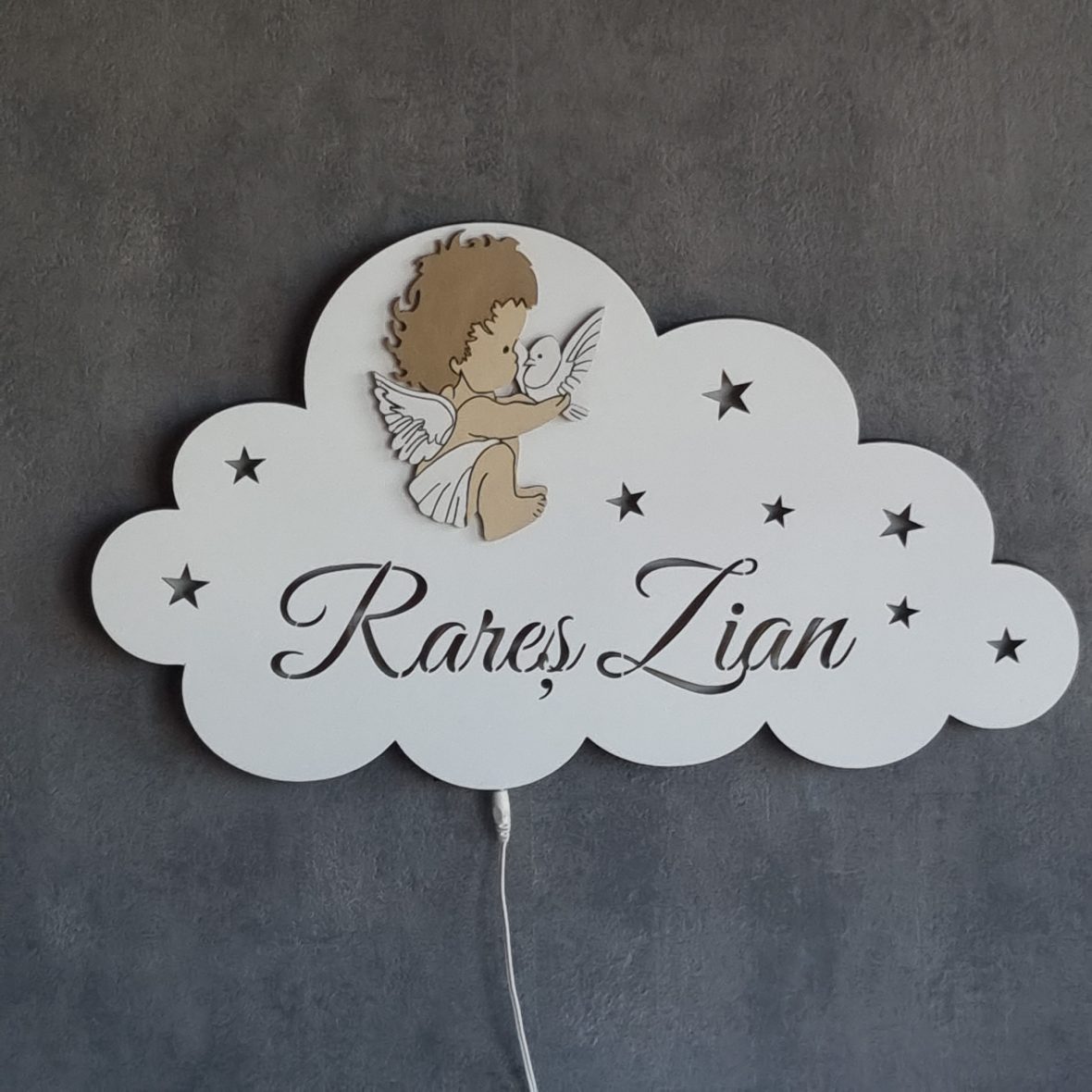 Lampa de veghe bebe cu ingeras pe nor