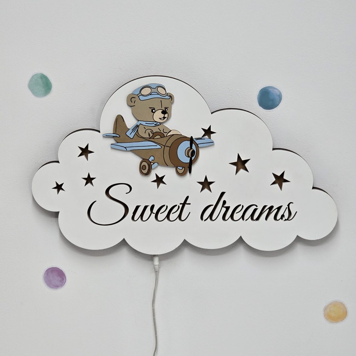 Lampa de veghe Sweet dreams – ursulet aviator
