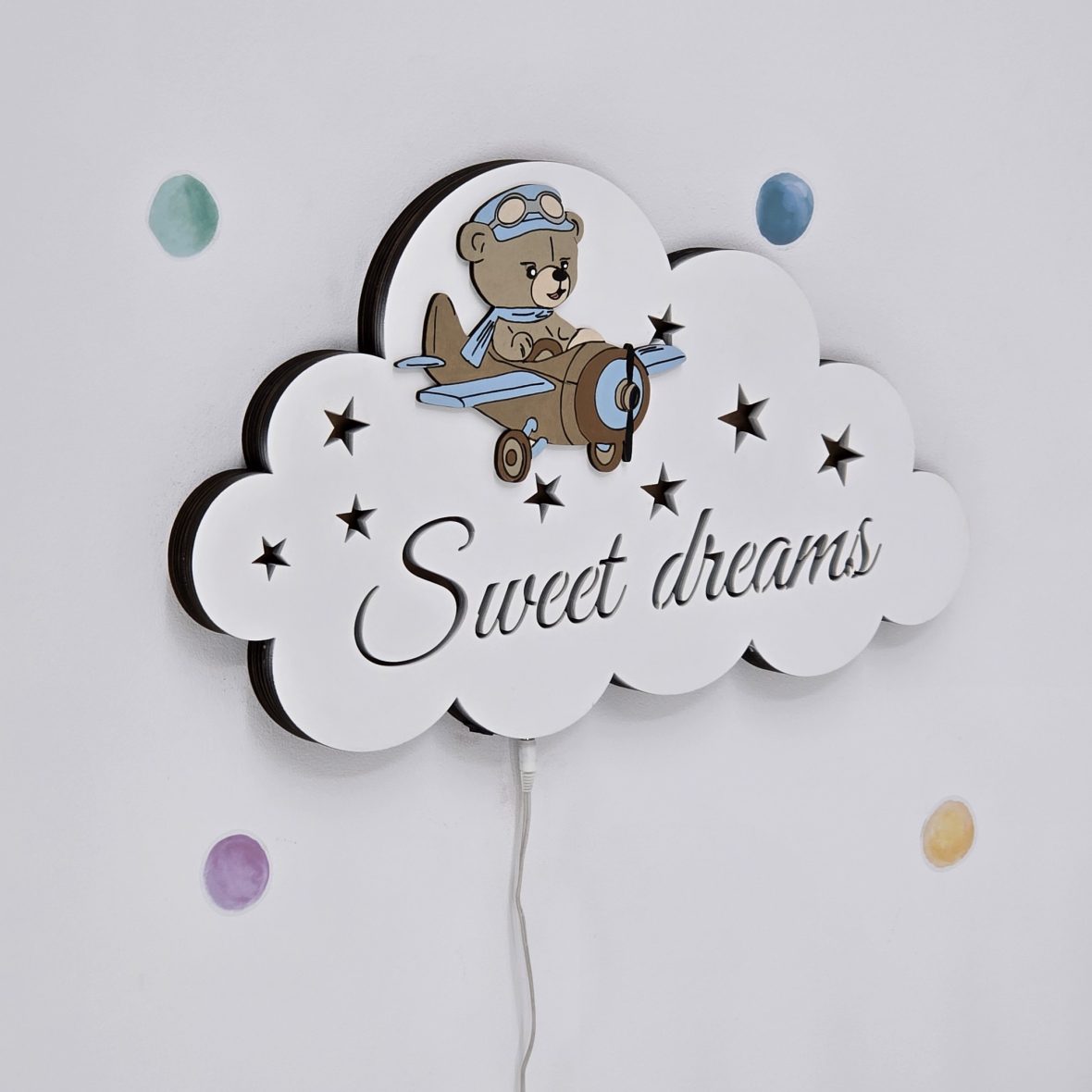 Lampa de veghe Sweet dreams – ursulet aviator