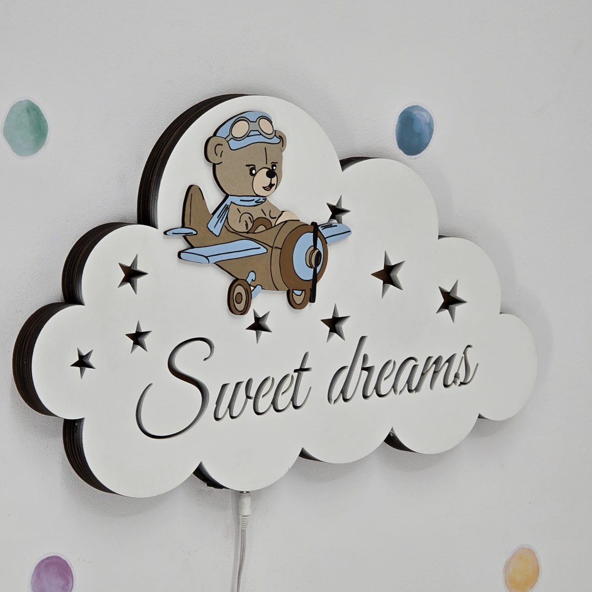 Lampa de veghe Sweet dreams – ursulet aviator