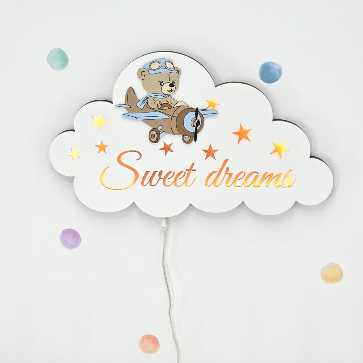 Lampa de veghe Sweet dreams – ursulet aviator