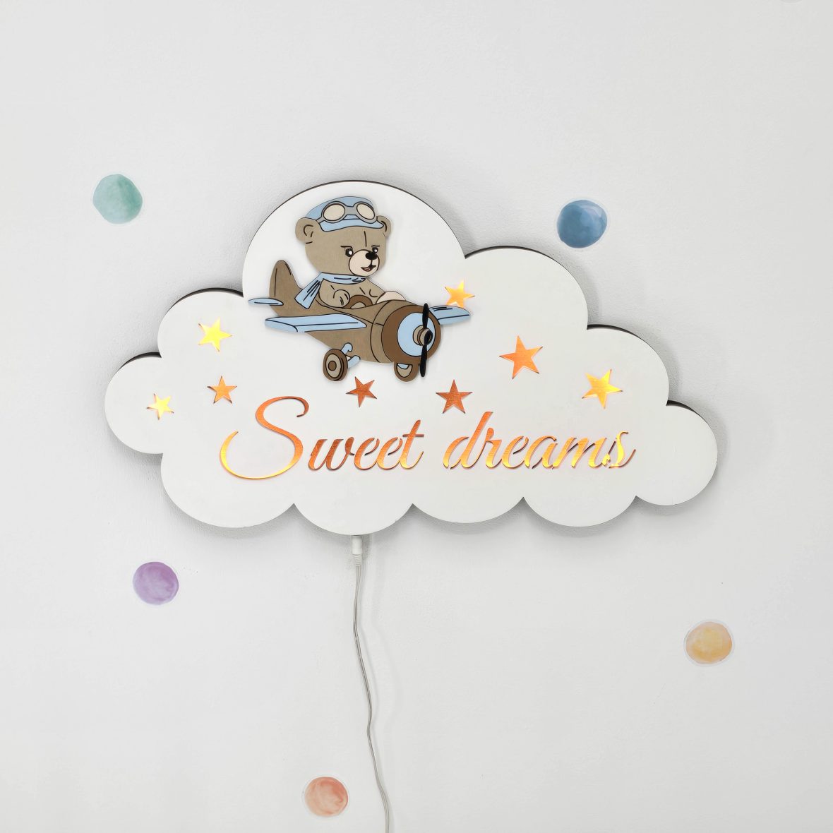 Lampa de veghe Sweet dreams – ursulet aviator