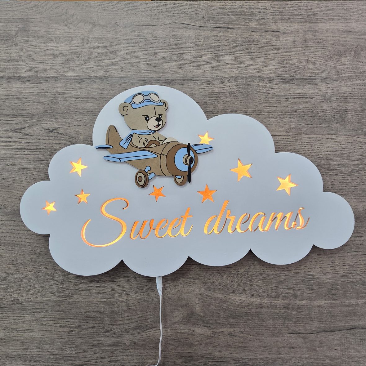 Lampa de veghe Sweet dreams – ursulet aviator