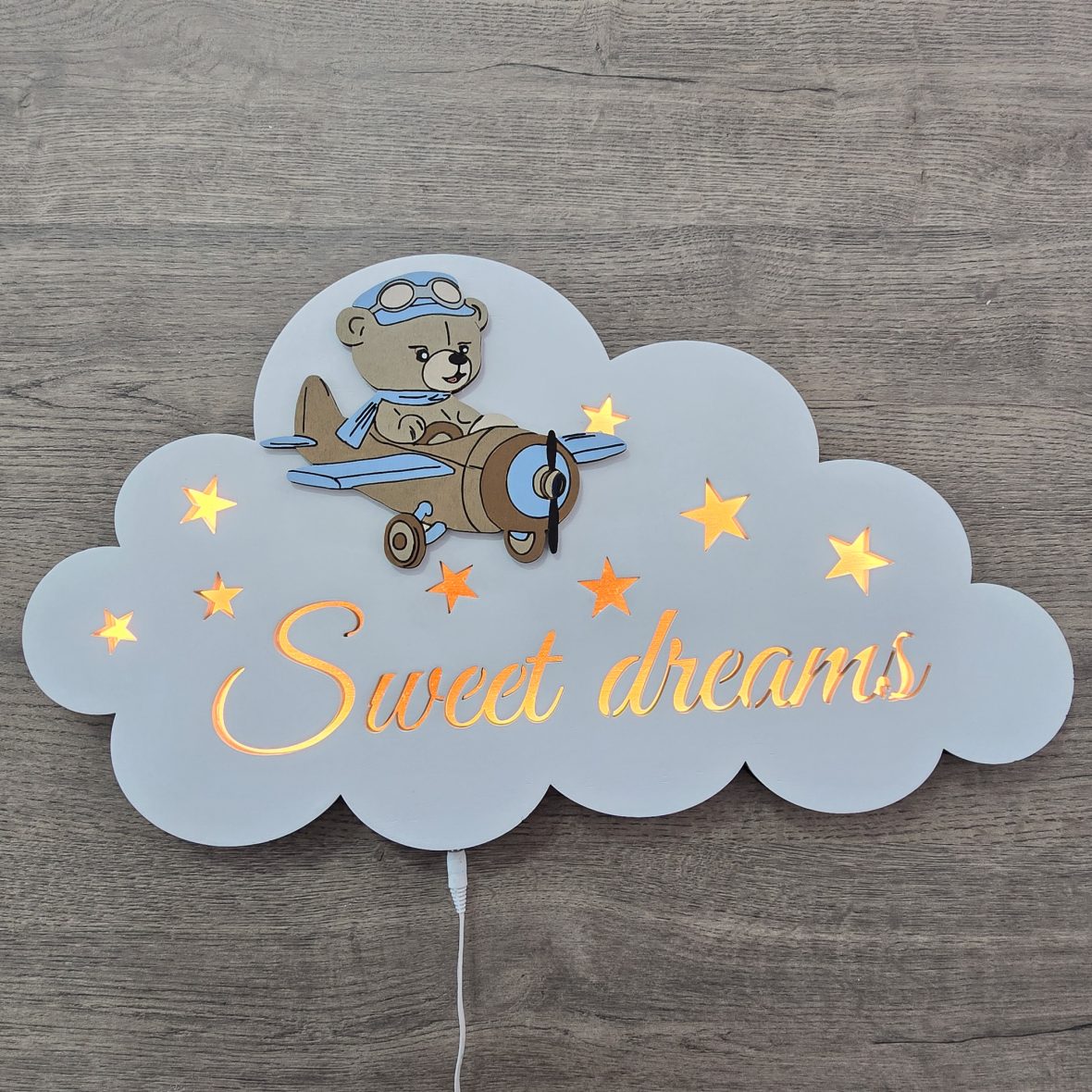 Lampa de veghe Sweet dreams – ursulet aviator