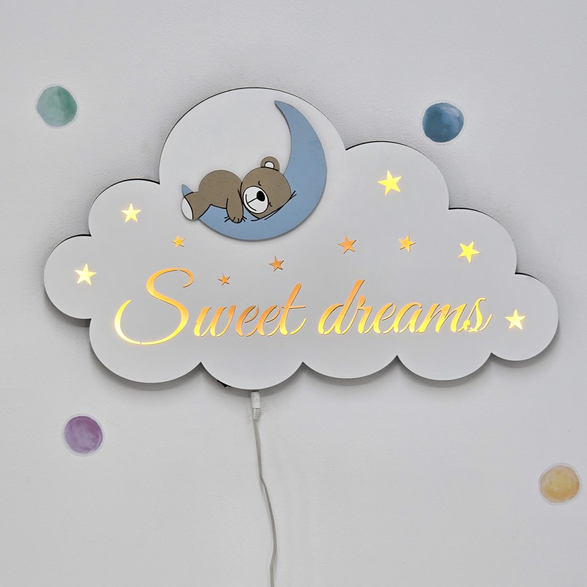 Lampa de veghe Sweet dreams – ursulet pe luna