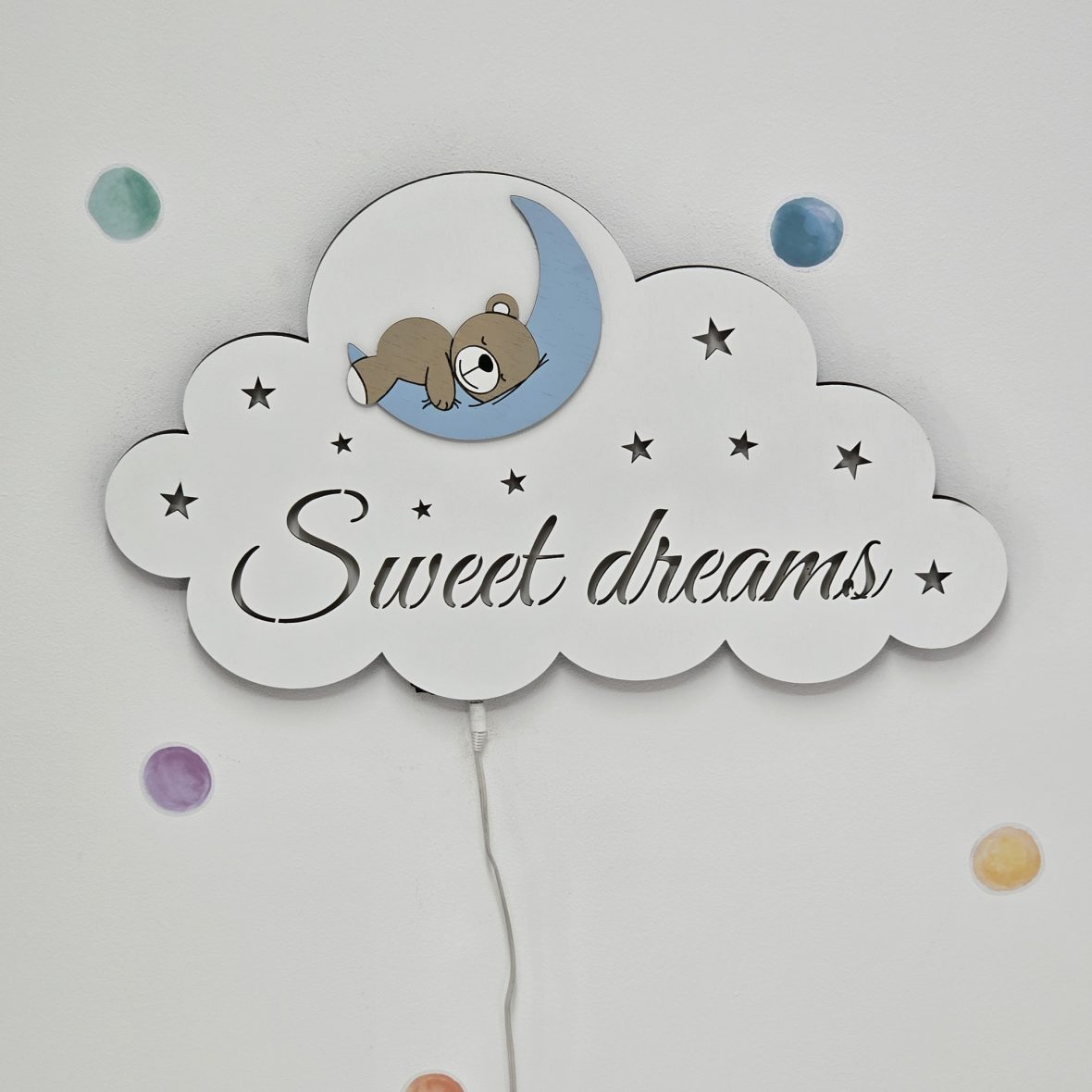 Lampa de veghe Sweet dreams – ursulet pe luna