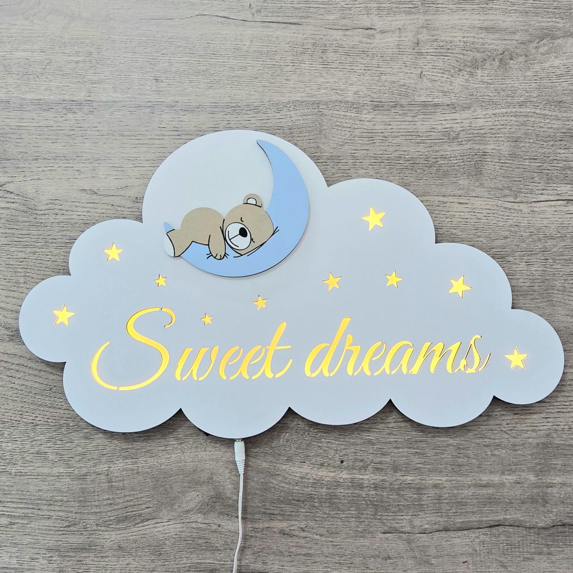 Lampa de veghe Sweet dreams – ursulet pe luna