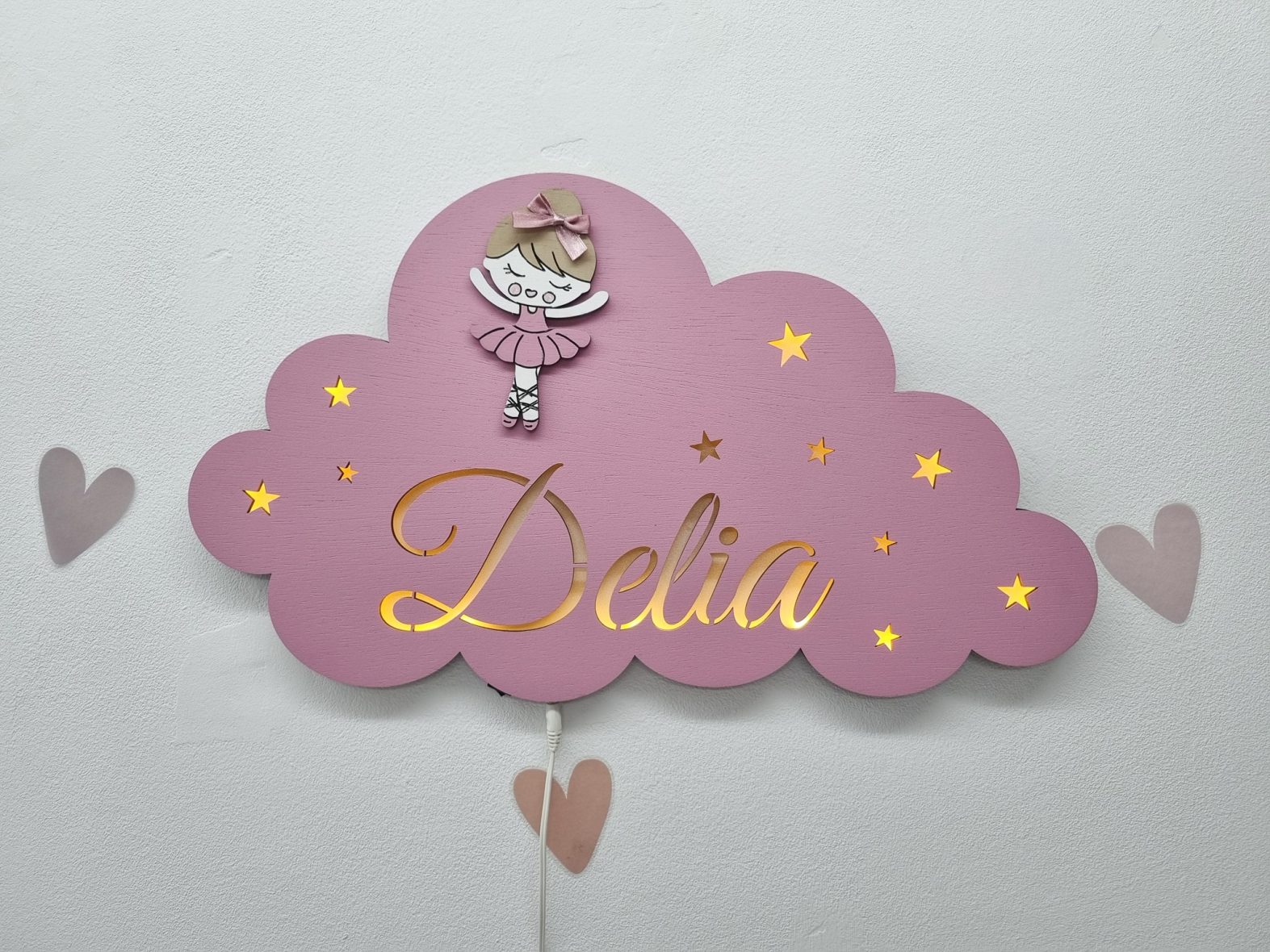 Lampa bebe personalizata cu balerina plamamaniu